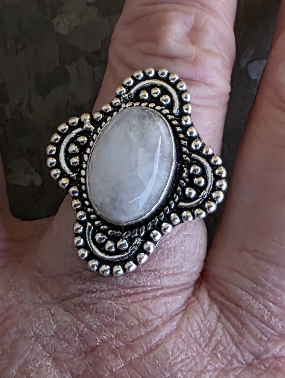 Rainbow Moonstone Gemstone Ring in 925 Sterling Silver (7)